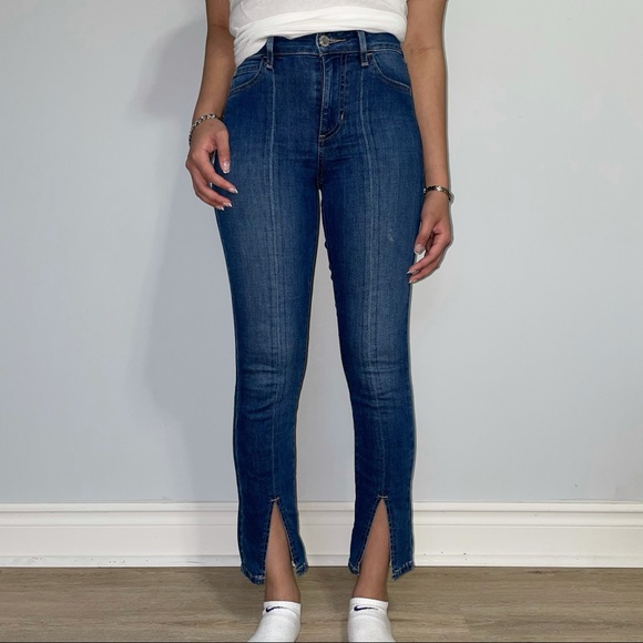 GUESS HIGH RISE CROP DENIM - Picture 6 of 7